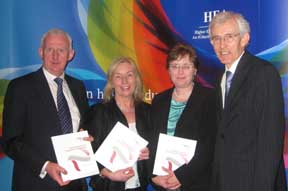 John Hennessey, Chair of the HEA; Co-authors Dr Margaret Linehan and Irene Sheridan; and Dr Brendan J Murphy, President, CIT. photo by Vera Barrett